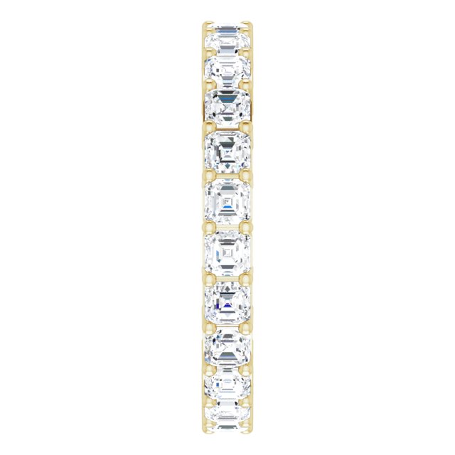 14K Gold Asscher Lab-Grown Diamond Shared-Prong Eternity Band – 2.3x2.3 mm Stones - Yellow Gold - view 4
