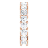 10K Gold Square Natural Diamond Shared-Prong Eternity Band – 3.25x3.25 mm Stones - Rose Gold - view 4
