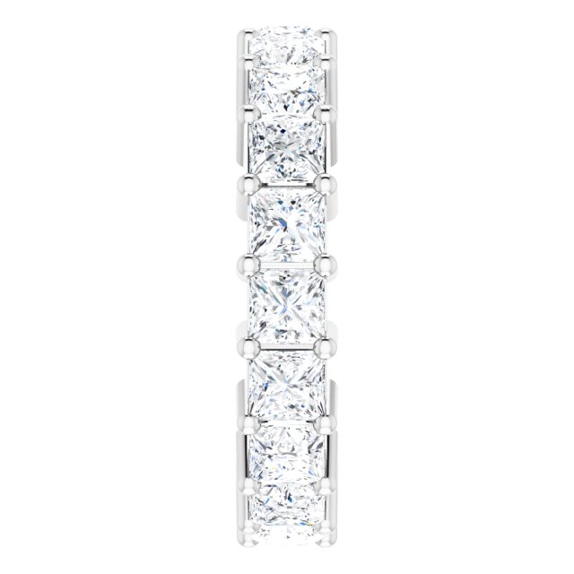 10K Gold Square Natural Diamond Shared-Prong Eternity Band – 3.25x3.25 mm Stones - White Gold - view 4