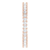 10K Gold Square Natural Diamond Shared-Prong Eternity Band – 1.5x1.5 mm Stones - Rose Gold - view 4
