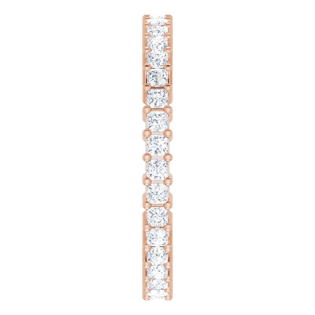 10K Gold Square Natural Diamond Shared-Prong Eternity Band – 1.5x1.5 mm Stones - Rose Gold - view 4
