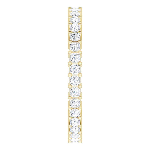 14K Gold Square Lab-Grown Diamond Shared-Prong Eternity Band – 1.5x1.5 mm Stones - Yellow Gold - view 4