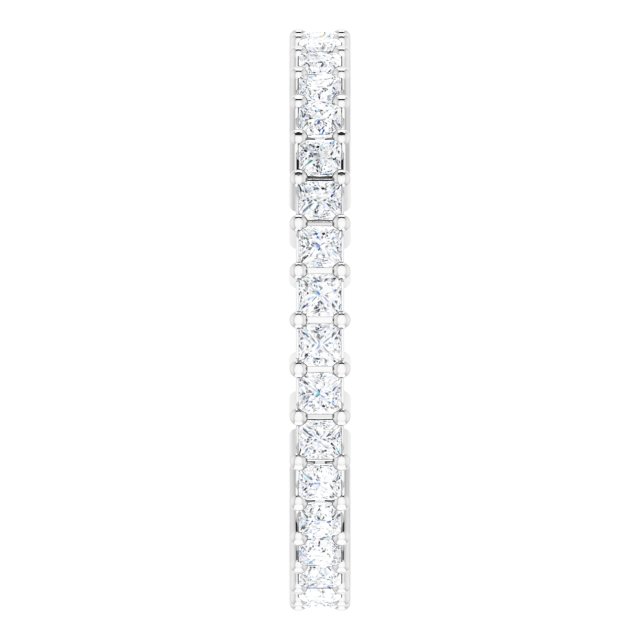 10K Gold Square Natural Diamond Shared-Prong Eternity Band – 1.5x1.5 mm Stones - White Gold - view 4