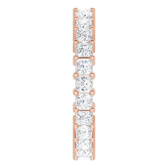 10K Gold Square Lab-Grown Diamond Shared-Prong Eternity Band – 2.25x2.25 mm Stones - Rose Gold - view 4