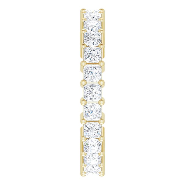 14K Gold Square Lab-Grown Diamond Shared-Prong Eternity Band – 2.25x2.25 mm Stones - Yellow Gold - view 4