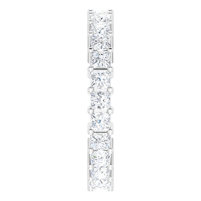10K Gold Square Natural Diamond Shared-Prong Eternity Band – 2.25x2.25 mm Stones - White Gold - view 4