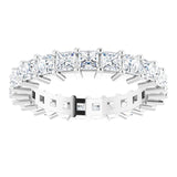 10K Gold Square Natural Diamond Shared-Prong Eternity Band – 2.5x2.5 mm Stones - White Gold - view 3