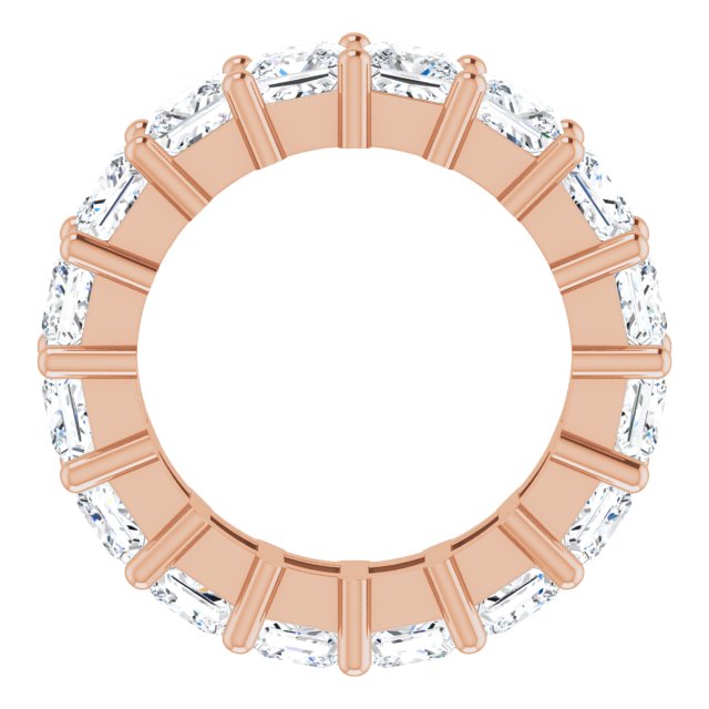 10K Gold Square Natural Diamond Shared-Prong Eternity Band – 4x4 mm Stones - Rose Gold - view 2