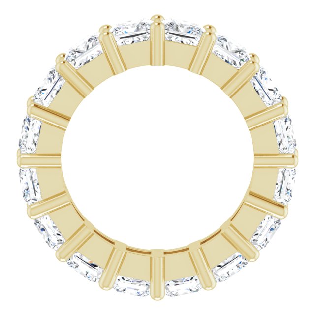 14K Gold Square Lab-Grown Diamond Shared-Prong Eternity Band – 4x4 mm Stones - Yellow Gold - view 2