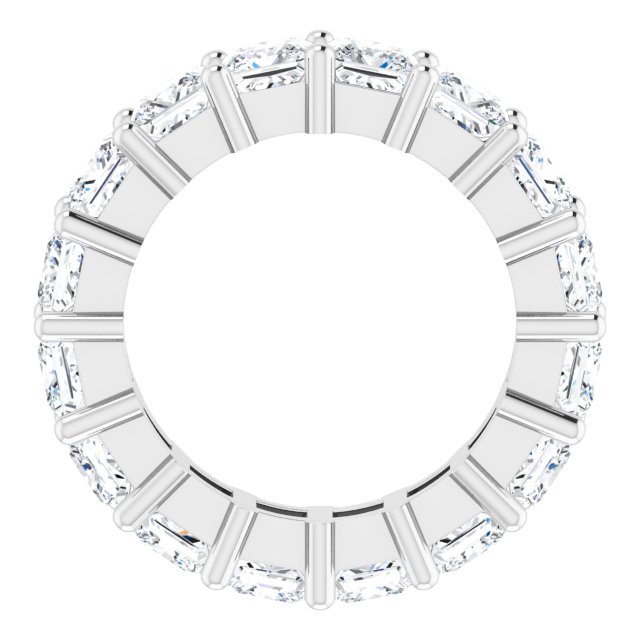 10K Gold Square Lab-Grown Diamond Shared-Prong Eternity Band – 4x4 mm Stones - White Gold - view 2