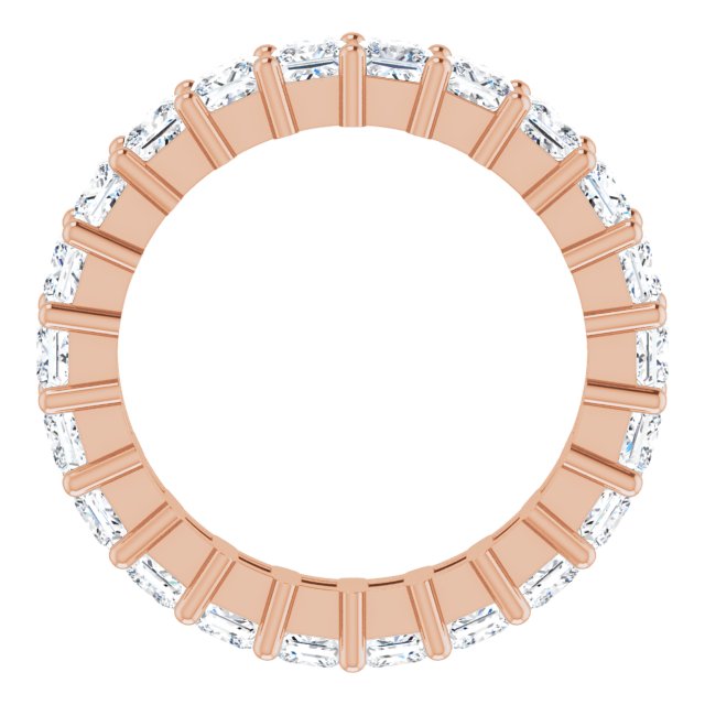 10K Gold Square Lab-Grown Diamond Shared-Prong Eternity Band – 2.75x2.75 mm Stones - Rose Gold - view 2