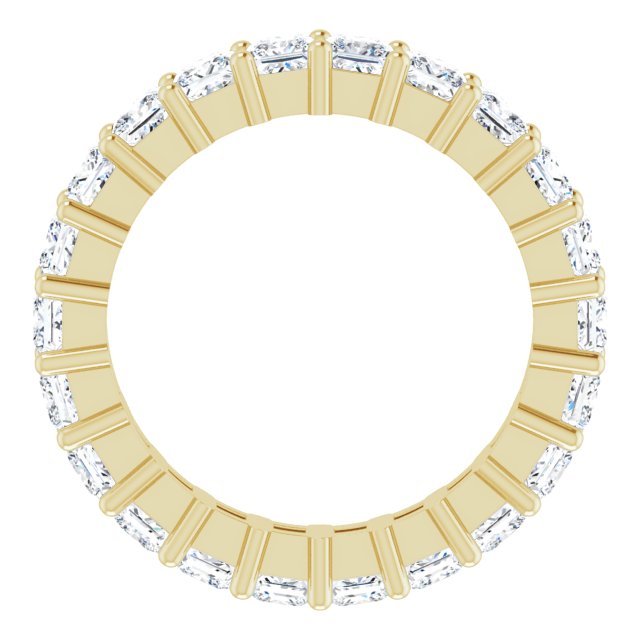 14K Gold Square Lab-Grown Diamond Shared-Prong Eternity Band – 2.75x2.75 mm Stones - Yellow Gold - view 2