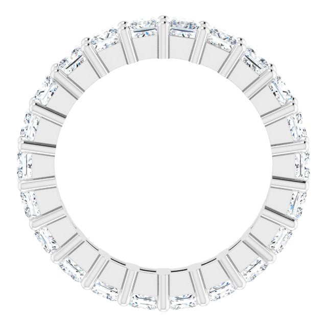 10K Gold Square Lab-Grown Diamond Shared-Prong Eternity Band – 2.75x2.75 mm Stones - White Gold - view 2