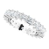 10K Gold Square Lab-Grown Diamond Shared-Prong Eternity Band – 2.5x2.5 mm Stones - White Gold - view 5