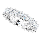 10K Gold Square Natural Diamond Shared-Prong Eternity Band – 3.25x3.25 mm Stones - White Gold - view 5