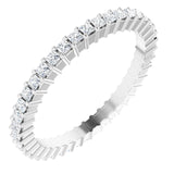 10K Gold Square Lab-Grown Diamond Shared-Prong Eternity Band – 1.25x1.25 mm Stones - White Gold