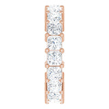 10K Gold Square Natural Diamond Shared-Prong Eternity Band – 3.25x3.25 mm Stones - Rose Gold - view 4