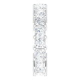 10K Gold Square Natural Diamond Shared-Prong Eternity Band – 3.25x3.25 mm Stones - White Gold - view 4
