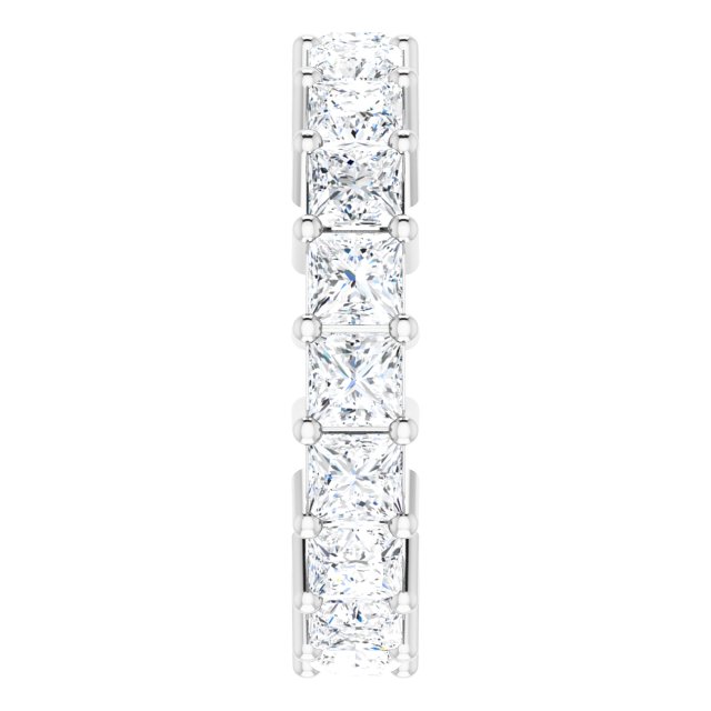 10K Gold Square Natural Diamond Shared-Prong Eternity Band – 3.25x3.25 mm Stones - White Gold - view 4