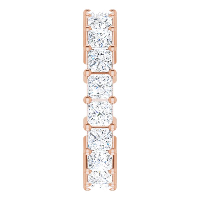 10K Gold Square Lab-Grown Diamond Shared-Prong Eternity Band – 3x3 mm Stones - Rose Gold - view 4