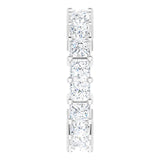 10K Gold Square Lab-Grown Diamond Shared-Prong Eternity Band – 3x3 mm Stones - White Gold - view 4