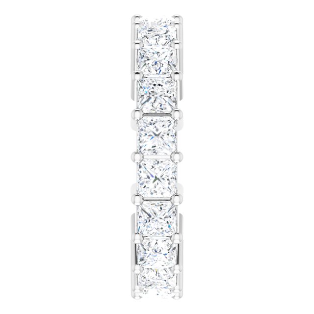 10K Gold Square Lab-Grown Diamond Shared-Prong Eternity Band – 3x3 mm Stones - White Gold - view 4