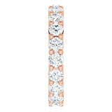 10K Gold Round Lab-Grown Diamond Shared-Prong Eternity Band – 3 mm Stones - Rose Gold - view 4