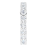 10K Gold Round Lab-Grown Diamond Shared-Prong Eternity Band – 3 mm Stones - White Gold - view 4
