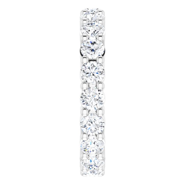 10K Gold Round Lab-Grown Diamond Shared-Prong Eternity Band – 3 mm Stones - White Gold - view 4