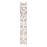 10K Gold Round Natural Diamond Shared-Prong Eternity Band – 3.2 mm Stones - Rose Gold - view 4