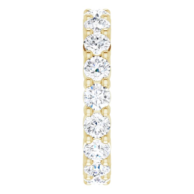 14K Gold Round Lab-Grown Diamond Shared-Prong Eternity Band – 3.2 mm Stones - Yellow Gold - view 4