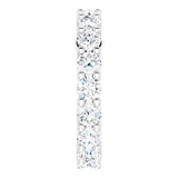 10K Gold Round Natural Diamond Shared-Prong Eternity Band – 3.2 mm Stones - White Gold - view 4