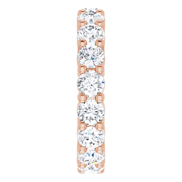 10K Gold Round Lab-Grown Diamond Shared-Prong Eternity Band – 3.5 mm Stones - Rose Gold - view 4