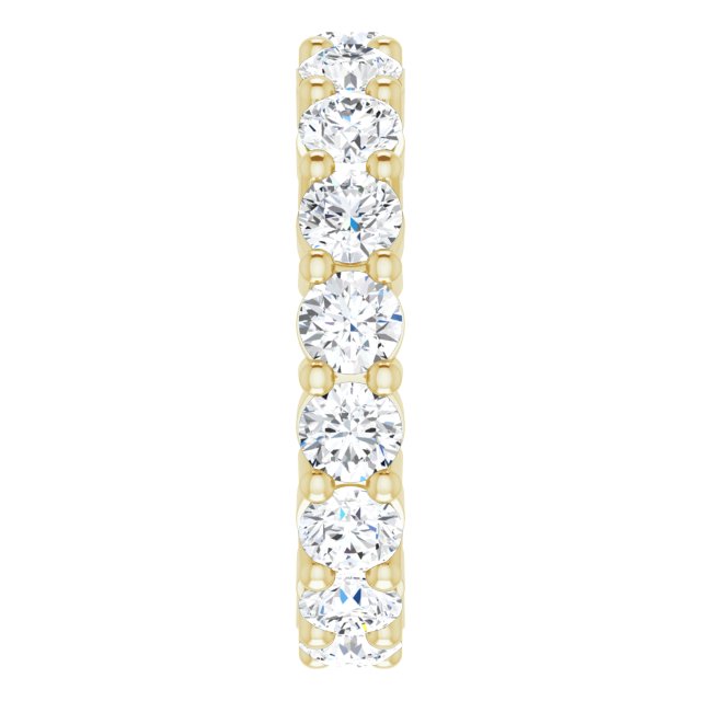 14K Gold Round Lab-Grown Diamond Shared-Prong Eternity Band – 3.5 mm Stones - Yellow Gold - view 4