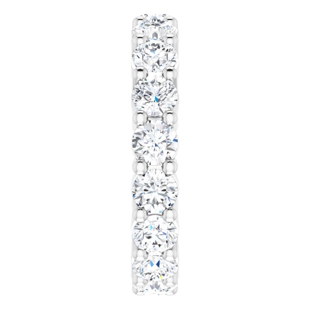10K Gold Round Lab-Grown Diamond Shared-Prong Eternity Band – 3.5 mm Stones - White Gold - view 4