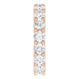 10K Gold Round Lab-Grown Diamond Shared-Prong Eternity Band – 3.4 mm Stones - Rose Gold - view 4