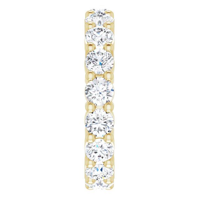 14K Gold Round Lab-Grown Diamond Shared-Prong Eternity Band – 3.4 mm Stones - Yellow Gold - view 4