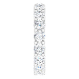 10K Gold Round Natural Diamond Shared-Prong Eternity Band – 3.4 mm Stones - White Gold - view 4