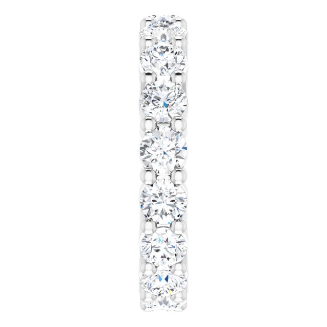 10K Gold Round Natural Diamond Shared-Prong Eternity Band – 3.4 mm Stones - White Gold - view 4