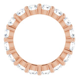 10K Gold Round Natural Diamond Shared-Prong Eternity Band – 3.75 mm Stones - Rose Gold - view 2