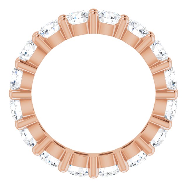 10K Gold Round Natural Diamond Shared-Prong Eternity Band – 3.75 mm Stones - Rose Gold - view 2