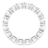 10K Gold Round Natural Diamond Shared-Prong Eternity Band – 3.75 mm Stones - White Gold - view 2
