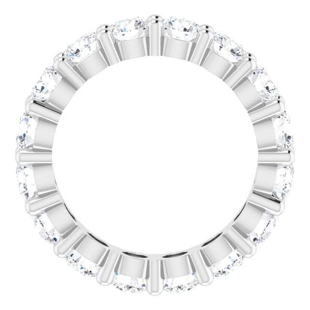 10K Gold Round Natural Diamond Shared-Prong Eternity Band – 3.75 mm Stones - White Gold - view 2