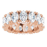 10K Gold Oval Lab-Grown Diamond Shared-Prong Eternity Band – 6x4 mm Stones - Rose Gold - view 3