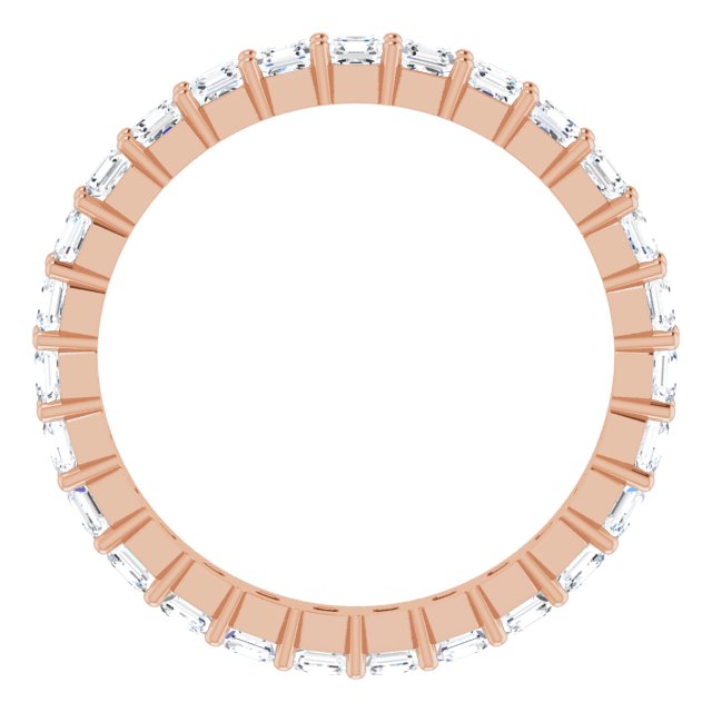14K Gold Asscher Lab-Grown Diamond Shared-Prong Eternity Band – 2x2 mm Stones - Rose Gold - view 2