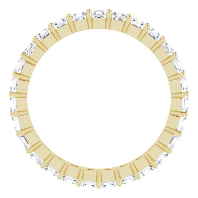 14K Gold Asscher Lab-Grown Diamond Shared-Prong Eternity Band – 2x2 mm Stones - Yellow Gold - view 2