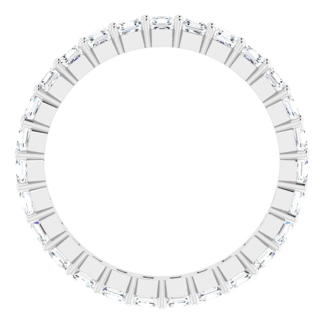 Platinum Asscher Lab-Grown Diamond Shared-Prong Eternity Band – 2x2 mm Stones - view 2