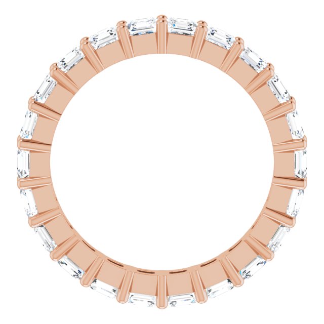 14K Gold Asscher Lab-Grown Diamond Shared-Prong Eternity Band – 2.6x2.6 mm Stones - Rose Gold - view 2