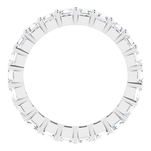 Platinum Asscher Lab-Grown Diamond Shared-Prong Eternity Band – 2.6x2.6 mm Stones - view 2