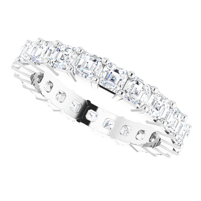 Platinum Asscher Lab-Grown Diamond Shared-Prong Eternity Band – 2.6x2.6 mm Stones - view 5